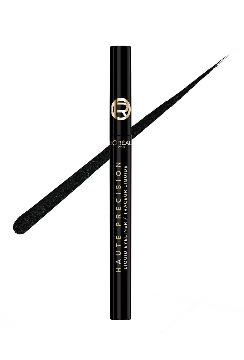 L'oreal Paris Haute Precision Waterproof Liquid Eyeliner, Smudge-Proof Eye Liner With Micro-Tip, for Up to 28hr Eye Makeup Wear, 010 Black Silk