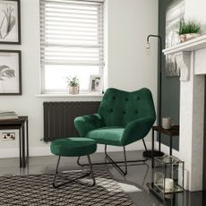 green stool and chair by b&q