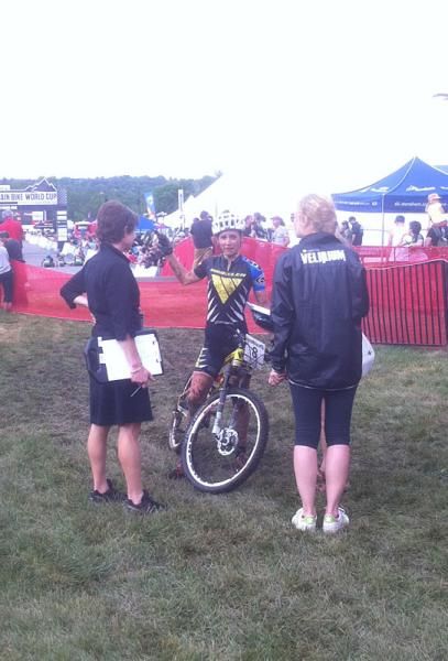 Samara Sheppard (iXS Wheeler) after winning the U23 women's race.