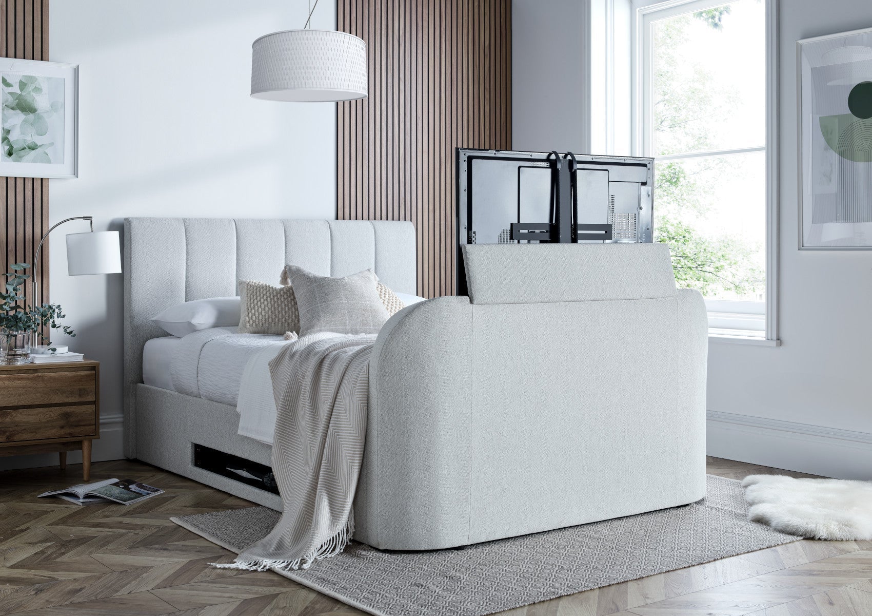 Copenhagen Shell Upholstered Ottoman Tv Bed &amp;ndash; Time4sleep