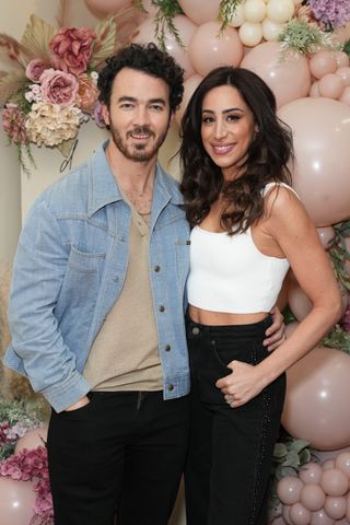 Kevin Jonas and Danielle Jonas attend Shop.Sip.Meet With Danielle Jonas at Sora Boutique on May 11, 2023 in New York City.