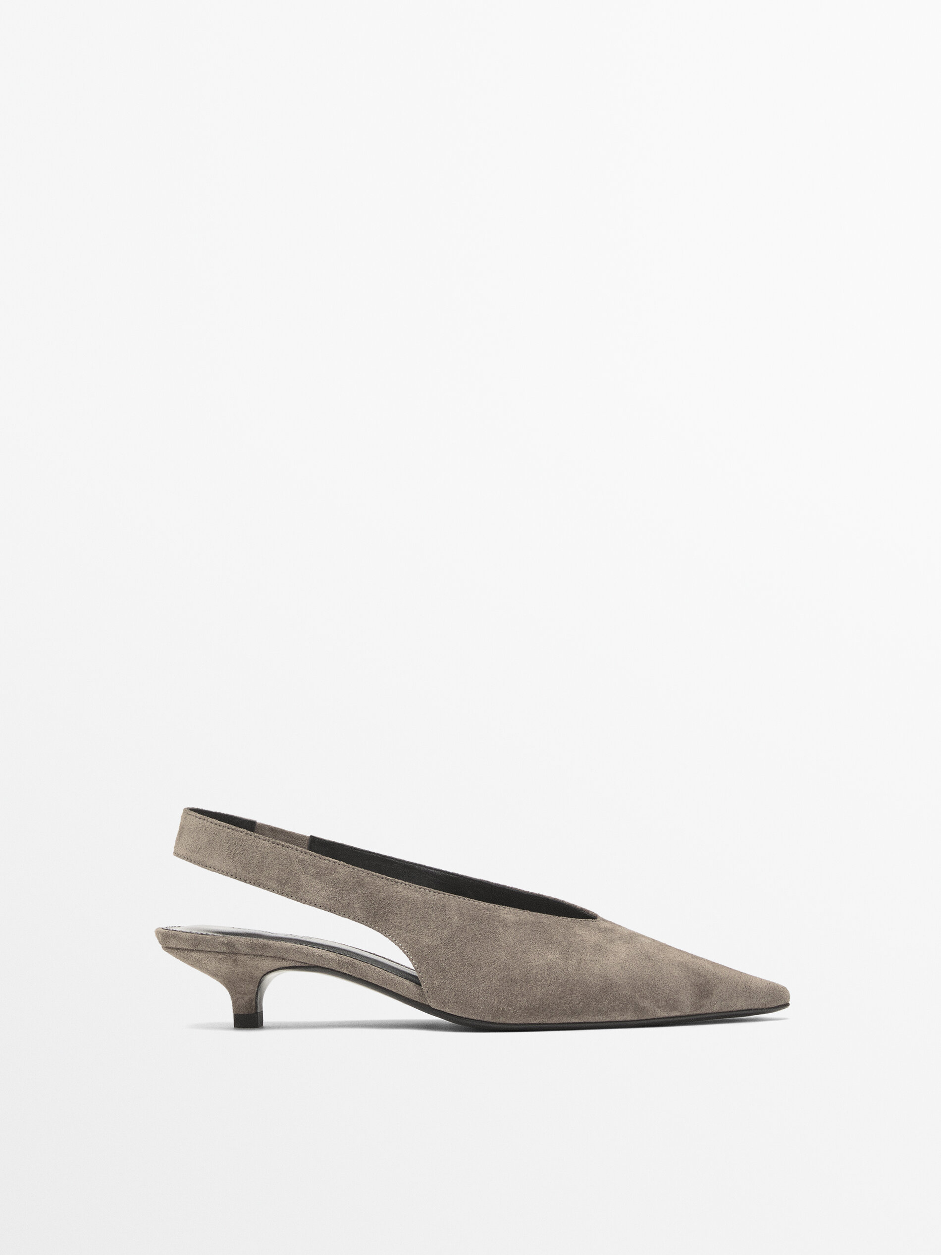 Split Suede High-Heel Slingback Shoes
