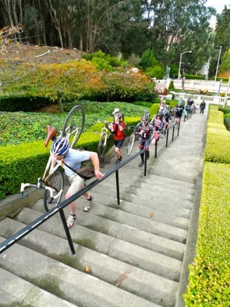 One of the "feats of strength" was a run up the infamous Lyon Street steps - a very long and steep staircase