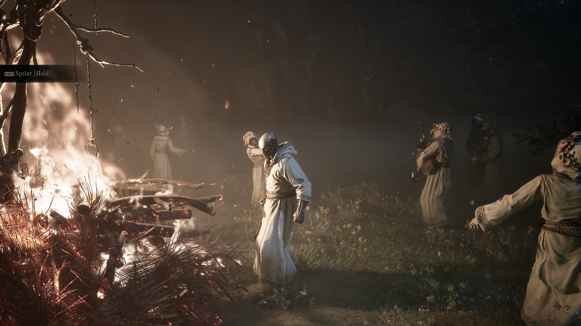 Mortal Shell 2 screenshot of of the Harbinger during his awakening ritual