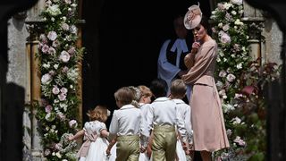 Kate Middleton with children at Pippa Middleton's wedding