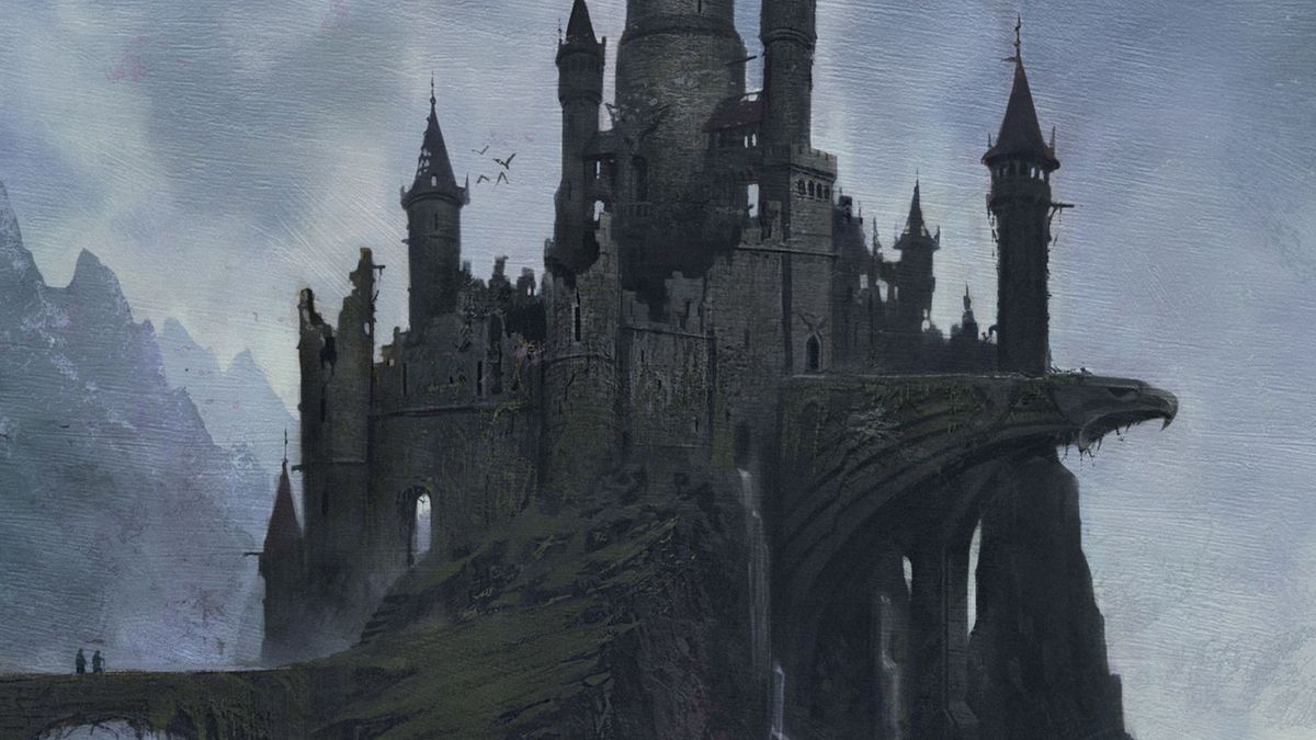 Castle Greyhawk against a stormy backdrop