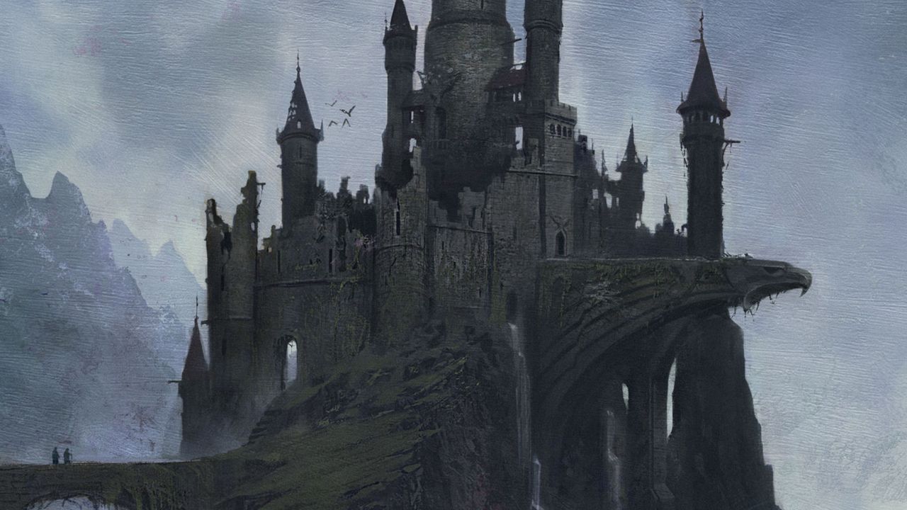Castle Greyhawk against a stormy backdrop