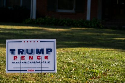 Trump-Pence campaign sign.