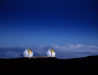 Morning Light on Twin Domes of Keck Observatory