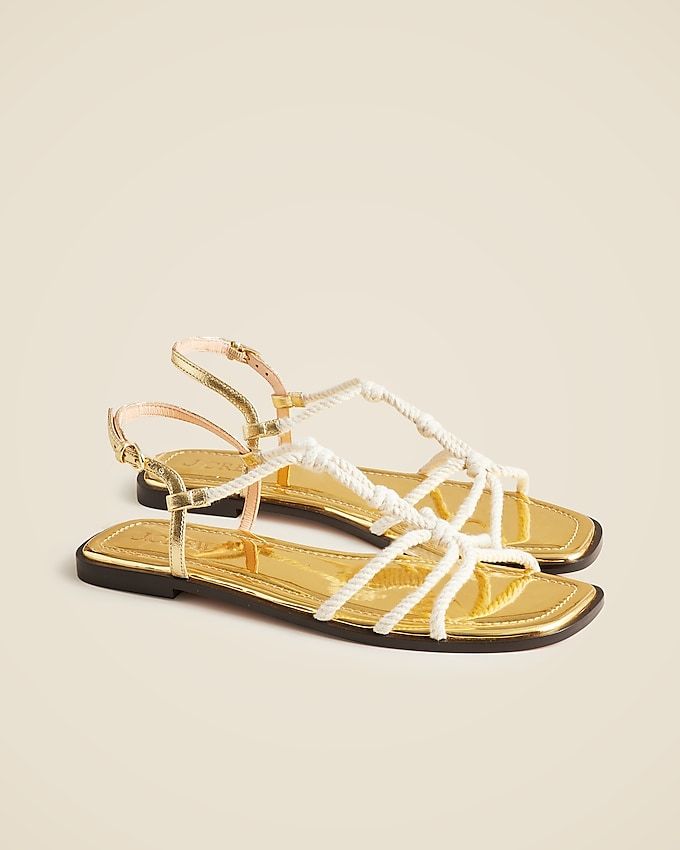 Knotted Rope Sandals in Metallic