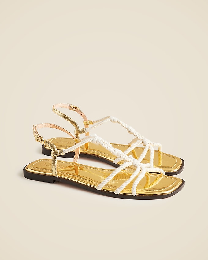 Metal knotted rope sandals
