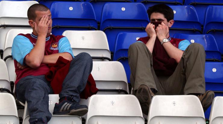 West Ham fans after the club was relegated