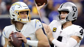 Justin Herbert and Derek Carr will face off in the Chargers vs Raiders live stream