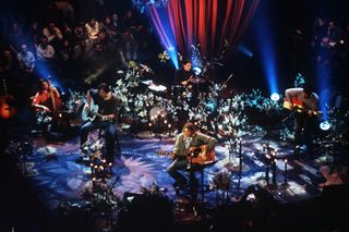 Nirvana perform at Sony Studios in New York City on November 18, 1993