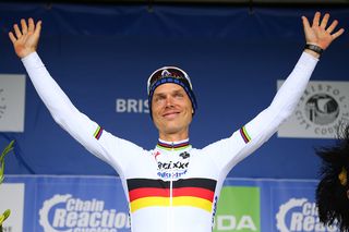 Tony Martin (Etixx-Quickstep) celebrates his stage win in Britain