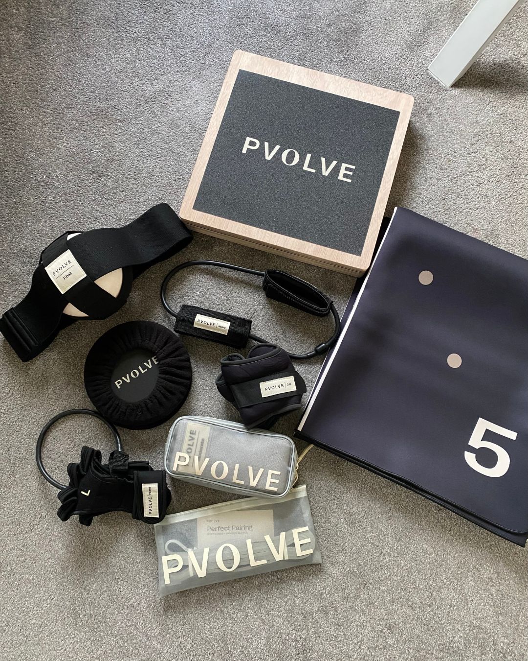 Health writer Katie Sims testing the Pvolve Longevity bundle