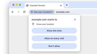 One-time permissions in Google Chrome 116