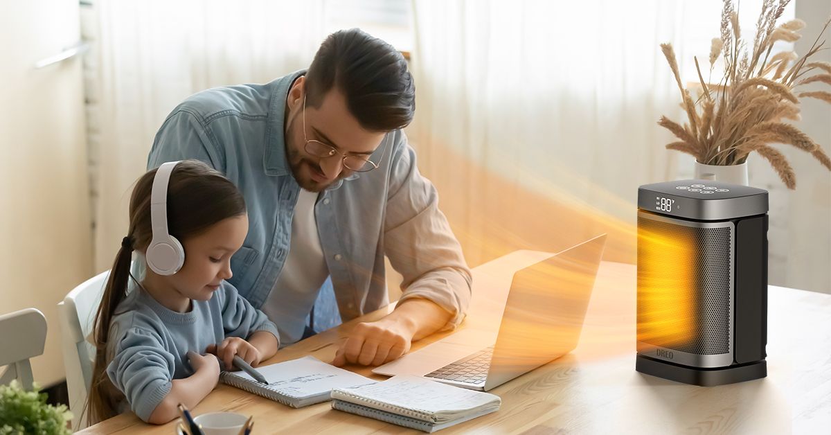 Father and daughter in home office