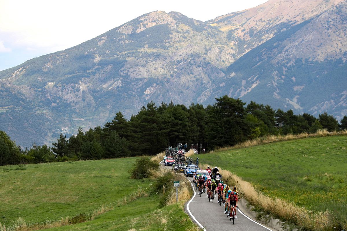 The peloton in the Pyrenees
