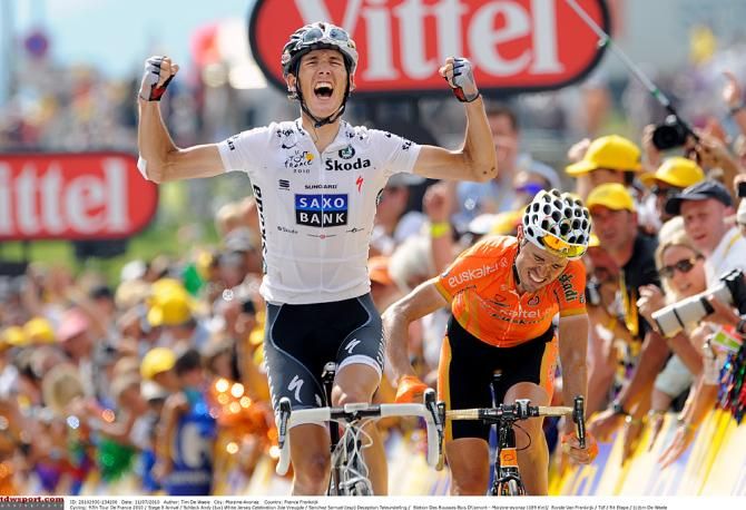 Andy Schleck wins in Morzine in the 2010 Tour de France