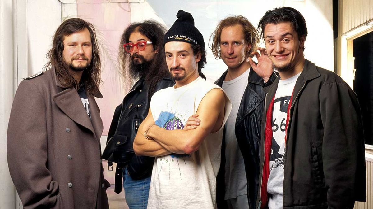 Photo of FAITH NO MORE; L-R Bill Gould, Jim Martin, Mike Bordin, Roddy Bottum, Mike Patton