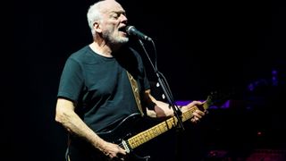 David Gilmour performing in 2016 with his famous Black Strat