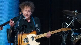Bob Dylan performs as a surprise guest during Farm Aid at Ruoff Home Mortgage Music Center on September 23, 2023 in Noblesville, Indiana.