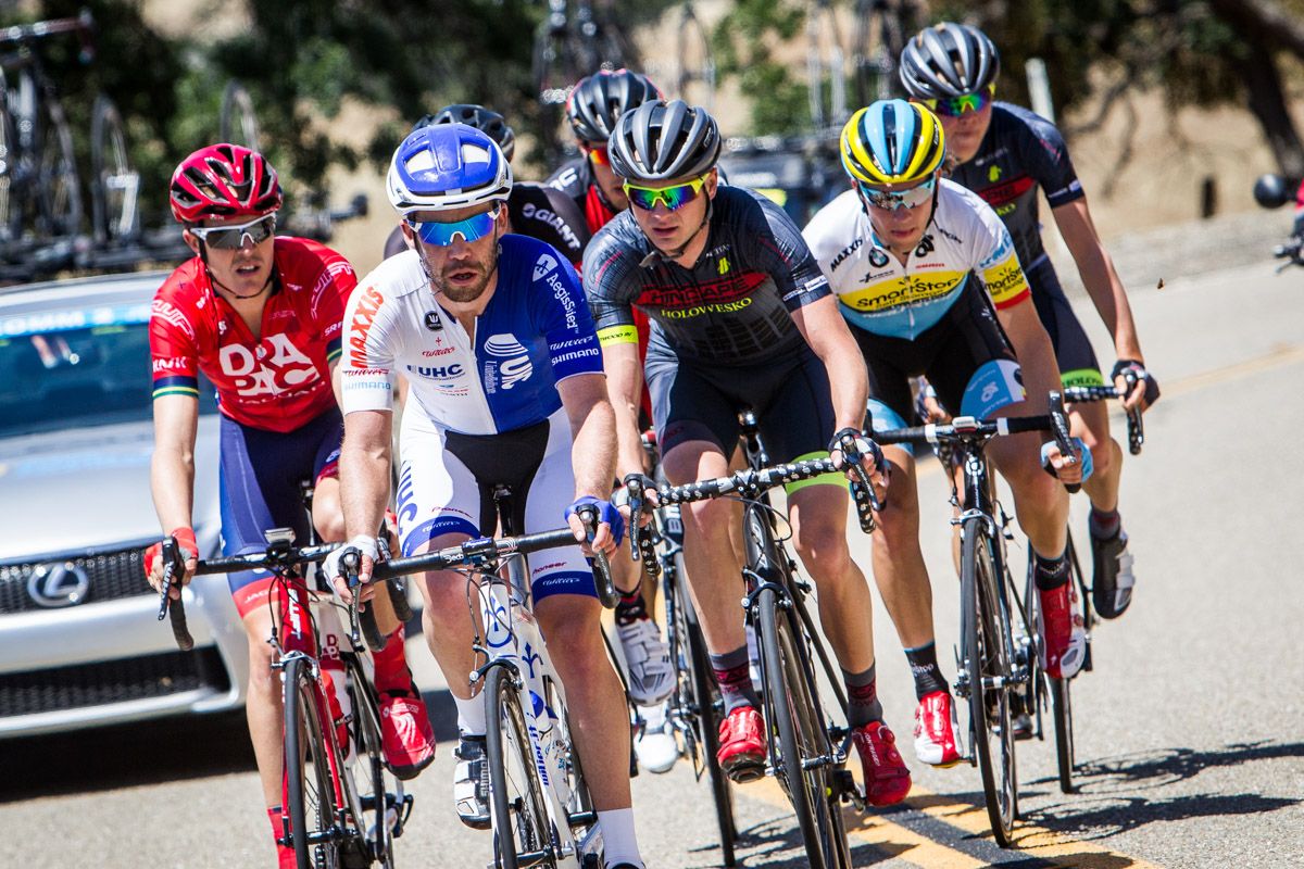 Jonny Clarke (UnitedHealthcare) leads the break early in the day