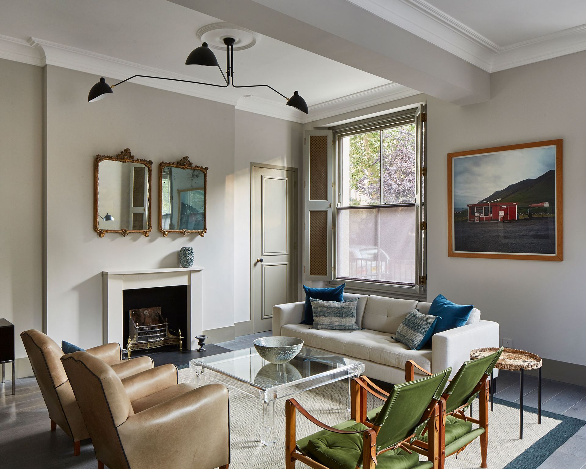 Living room with traditional interiors