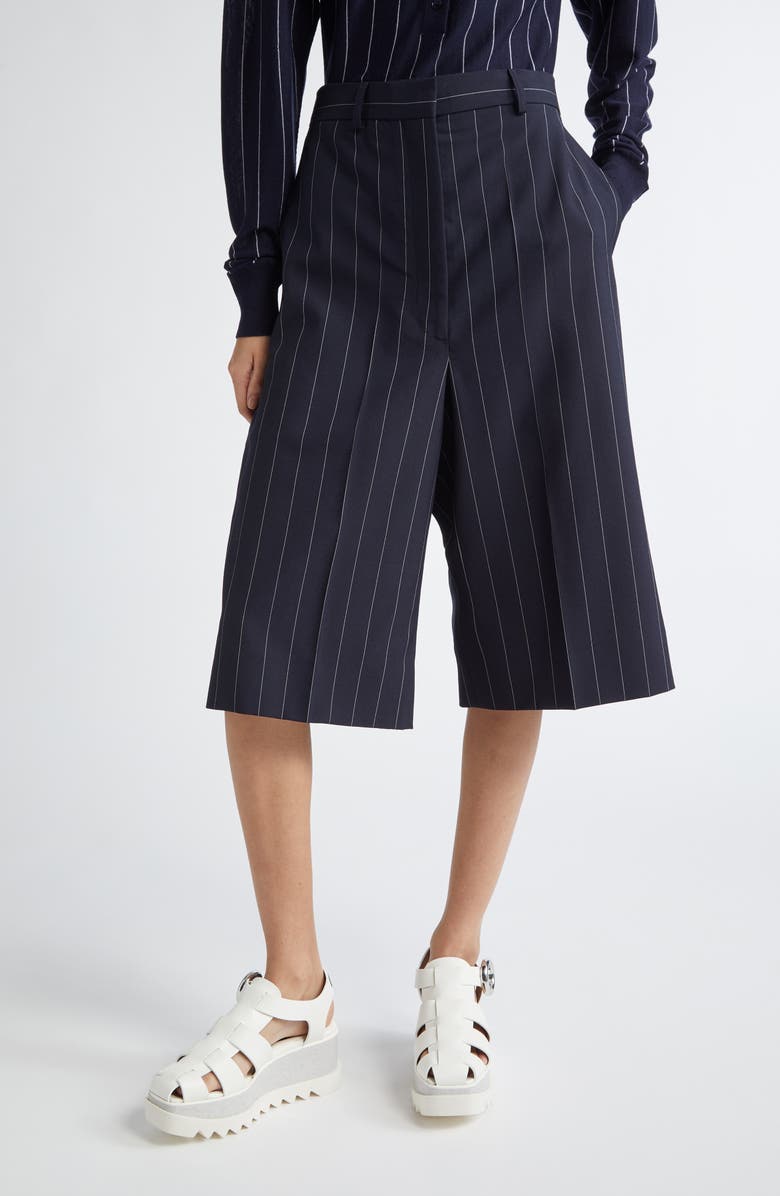 Pinstripe Wide Leg Culotte Pants