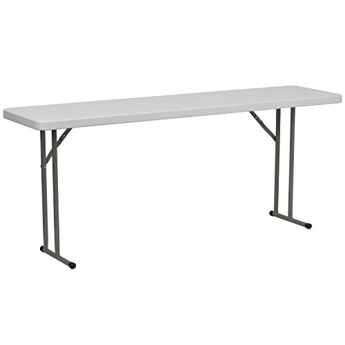 Emma + Oliver 6-Foot Granite White Plastic Folding Training and Event Table