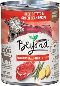 Purina Beyond Beef, Potato &amp; Green Bean Recipe Ground Entrée Grain-Free Canned Dog Food, 13-oz, case of 12