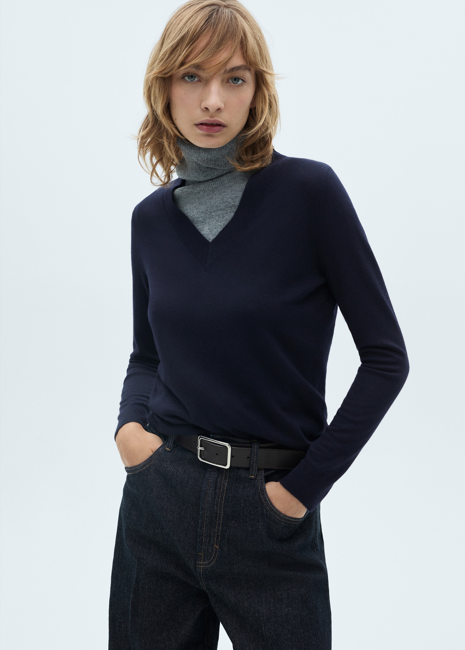 V-Neck Knit Sweater - Women | Mango Usa