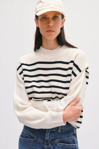 Closed Striped Sweater Vest