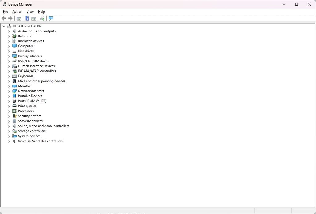 Device Manager without problems