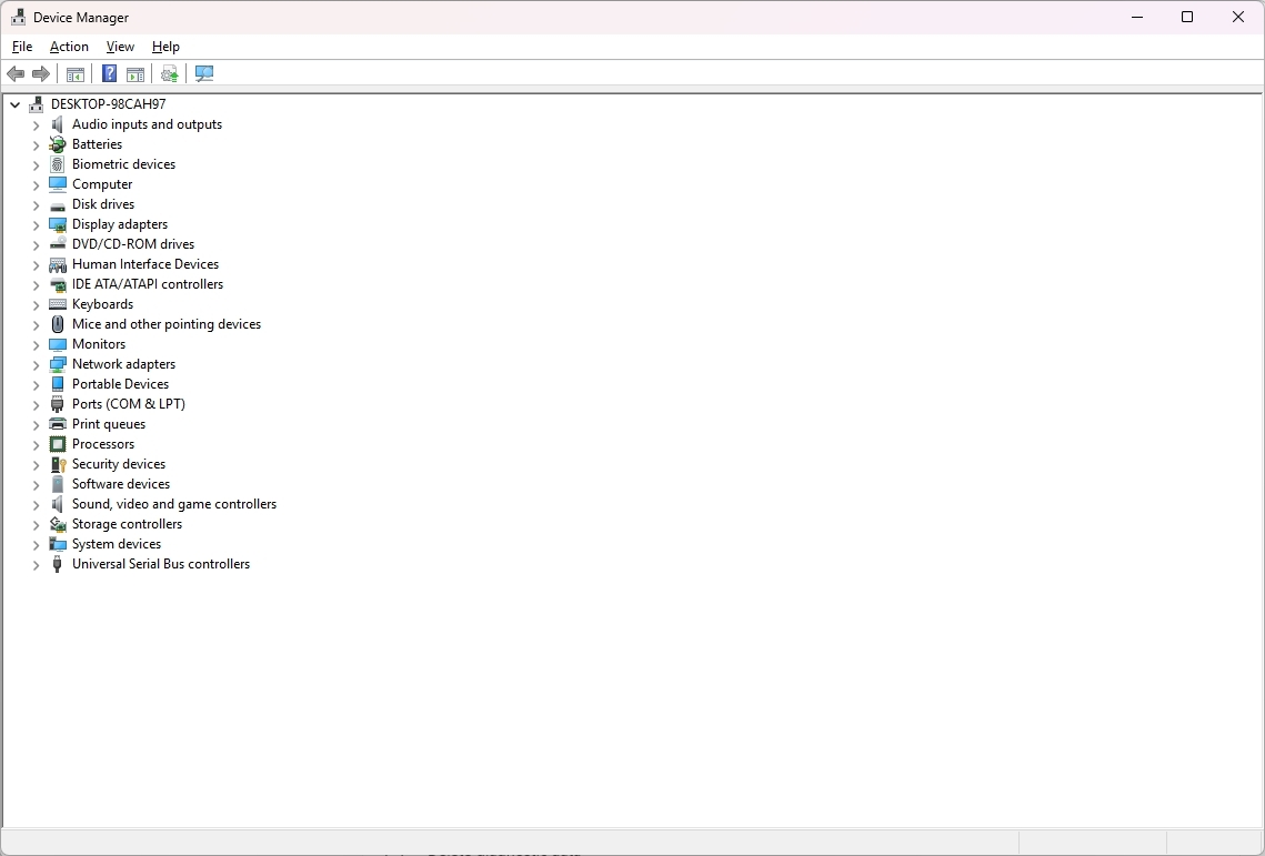 Device Manager without problems