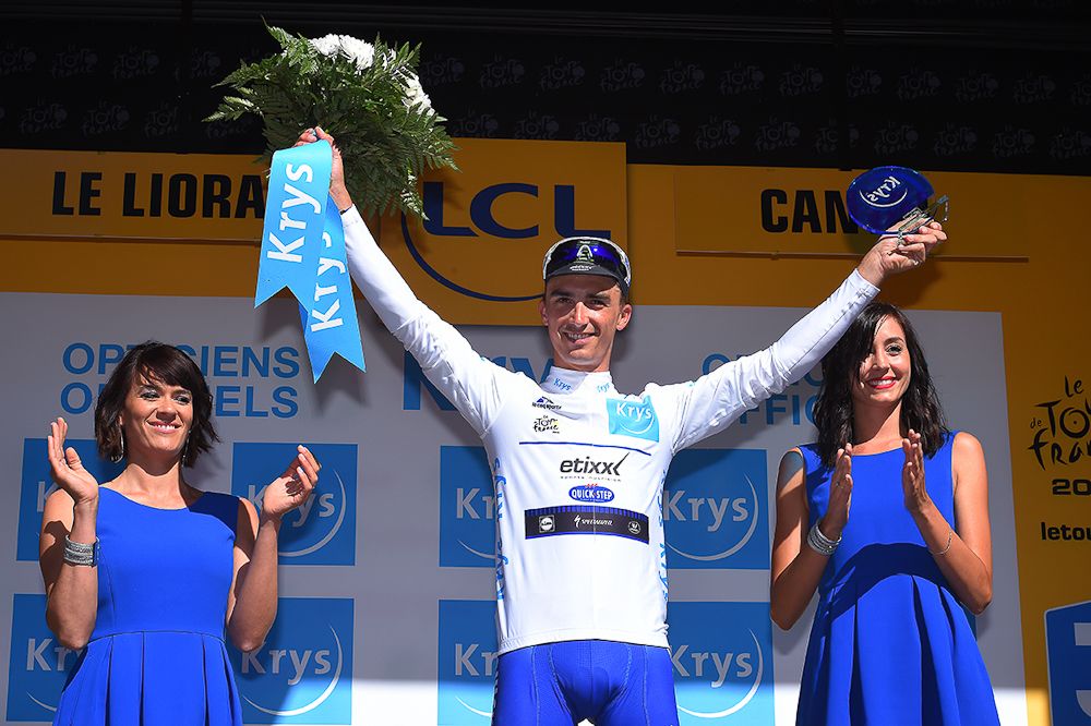 Julian Alaphilippe held the best young rider's jersey after stage 5 at the Tour de France