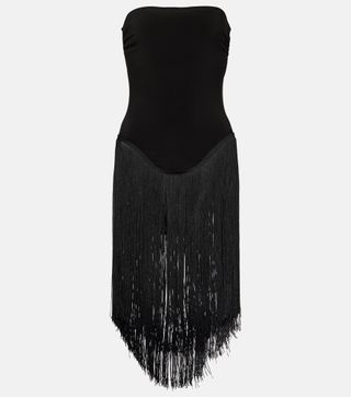 18" Fringe Bishop Strapless Minidress