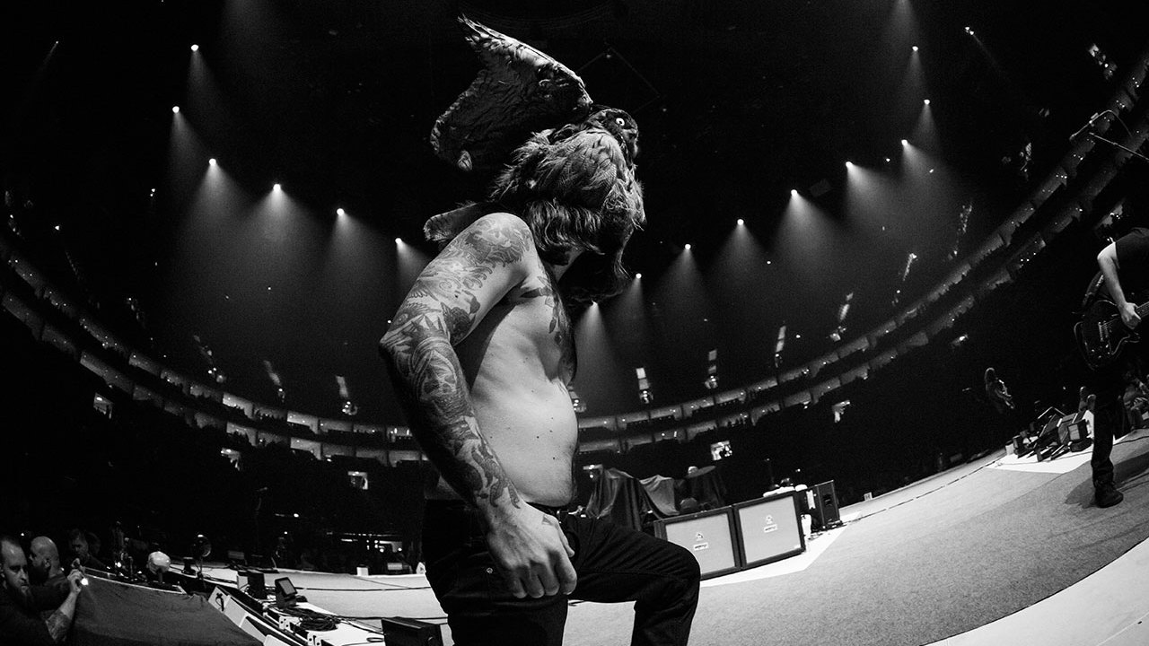 Kvelertak walking onstage at the O2 arena London