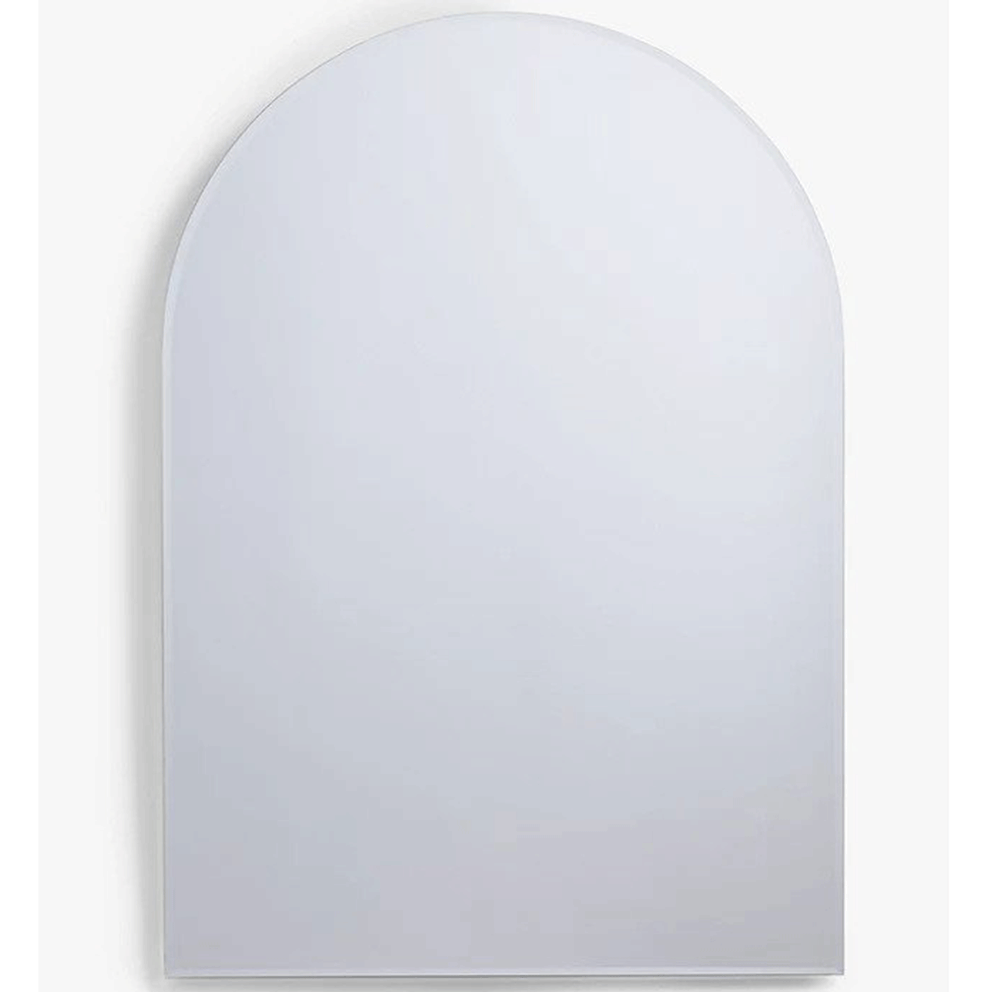 Frameless arch mirror