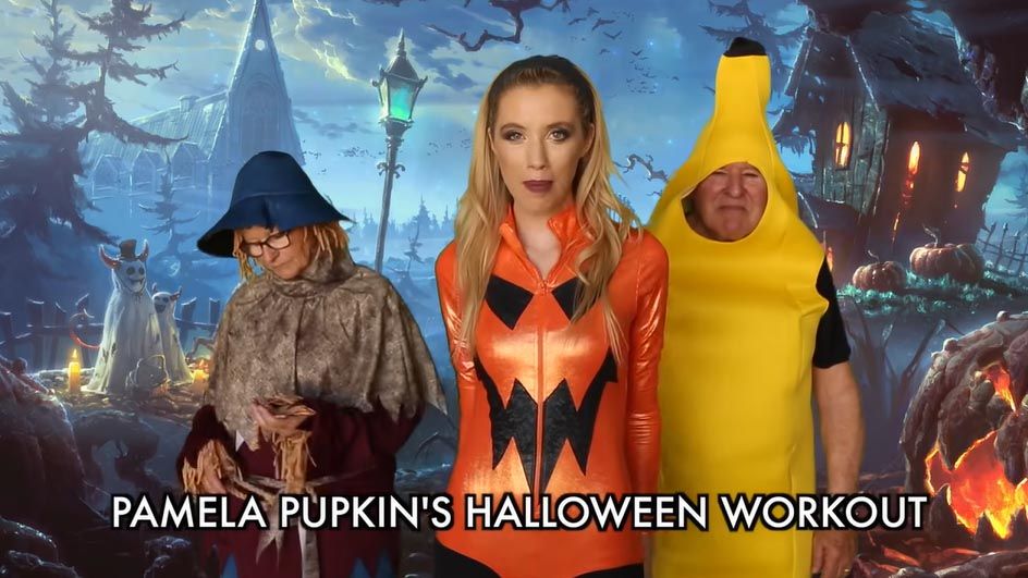 A screenshot of the Pamela Pumpkin Halloween workout 