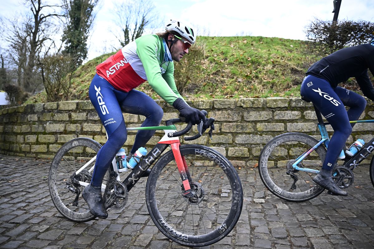 Mandatory Credit Photo by Shutterstock 15170876abItalian Alberto Bettiol of XDS Astana Team pictured in action during a track reconnaissance session ahead this weekends oneday cycling race Omloop Het Nieuwsblad opening race of the Flemish classic one day races season Cycling Omloop Track Reconnaissance Gent Belgium 27 Feb 2025