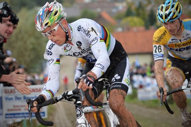 World champions Sven Nys in action at the 2013 edition of the famed Koppenbergcross