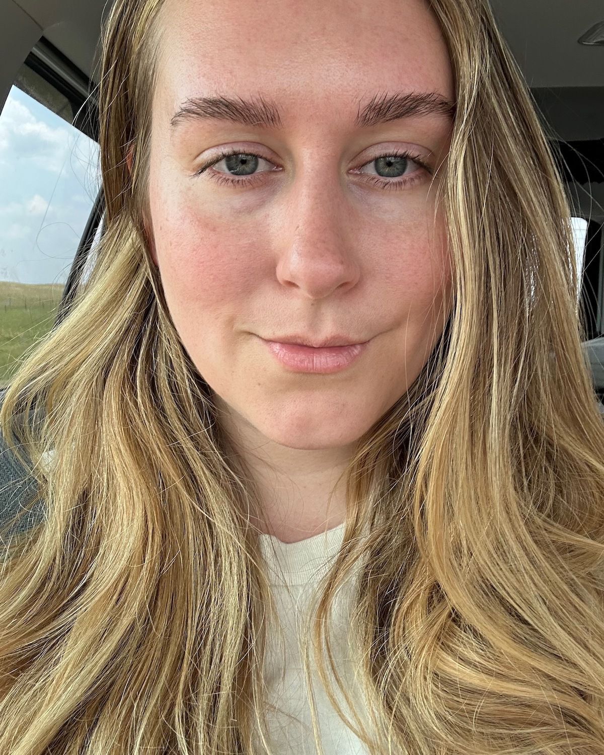 Beauty editor Kaitlyn McLintock after wearing Yse Beauty eye patches.