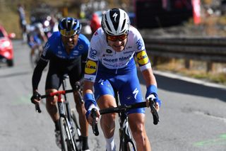 SESTRIERE ITALY OCTOBER 24 Pieter Serry of Belgium and Team Deceuninck QuickStep Breakaway during the 103rd Giro dItalia 2020 Stage 20 a 190km stage from Alba to Sestriere 2035m girodiitalia Giro on October 24 2020 in Sestriere Italy Photo by Tim de WaeleGetty Images