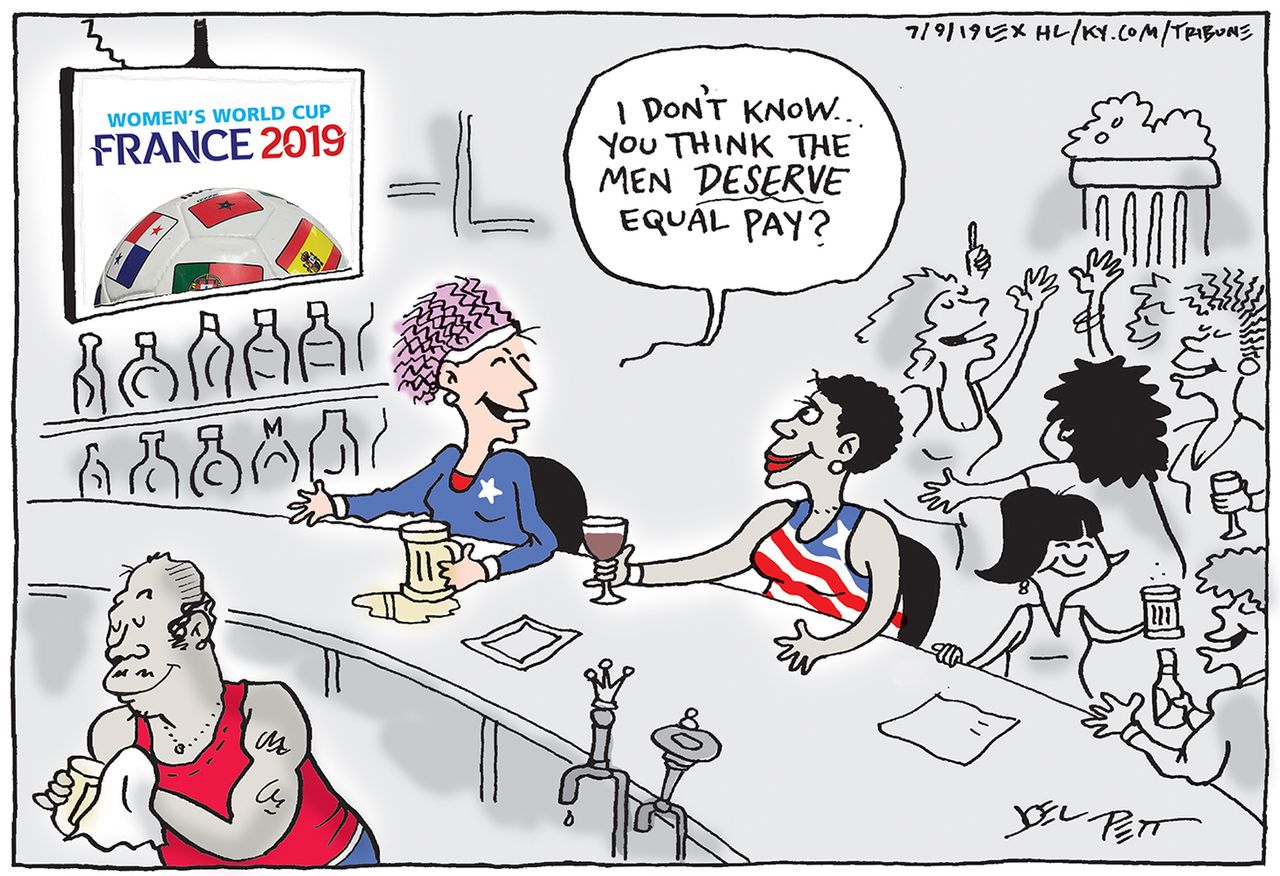 Editorial Cartoon U.S. FIFA World Cup Men Deserve Equal Pay