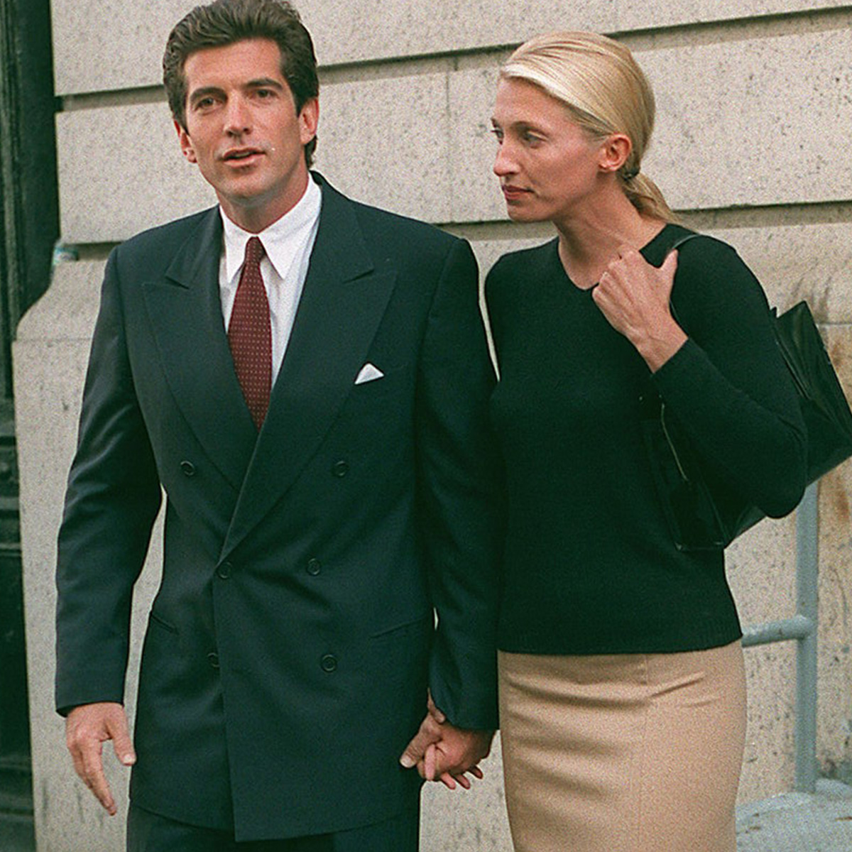 John-John and Carolyn Kennedy leaving their New York apartment in Tribeka district. 