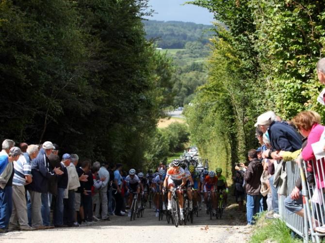 The new, narrow climb on the circuit was popular with the spectators at GP de Plouay World Cup