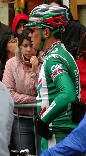 Thor Hushovd (Credit Agricole) charms the locals