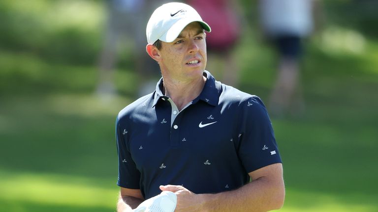 Rory McIlroy plays in a practice round before the 2022 US Open